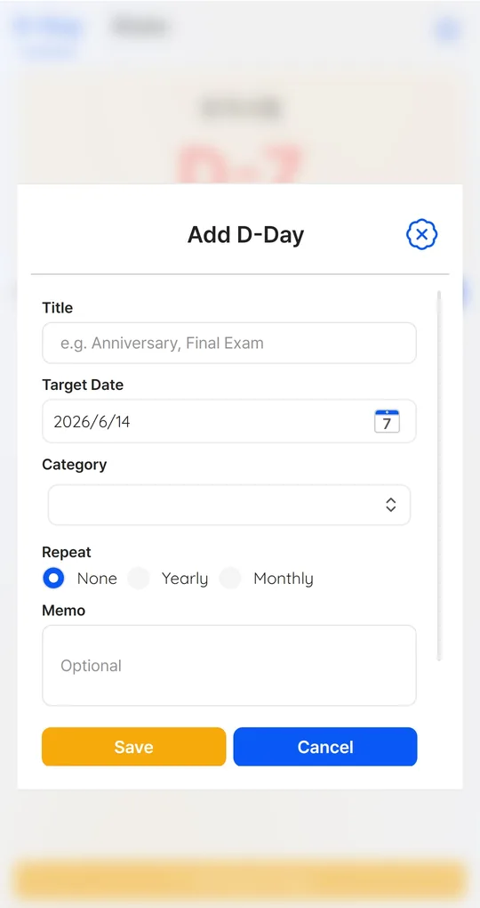 Add D-Day screen